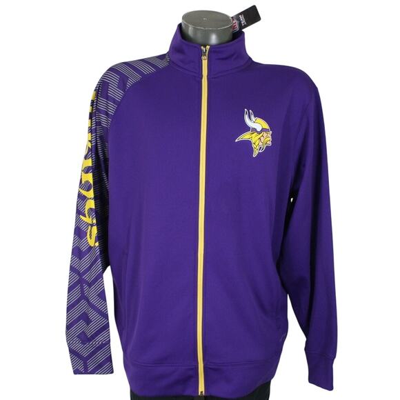 NWT Minnesota Vikings Majestic Therma Base Sleeve Spell Out Athletic Jacket XL - Picture 1 of 6